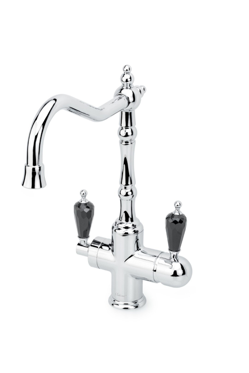 Boheme Смеситель для кухни с краном TRADIZIONALE CHROMO с черным кристаллом Swarovski