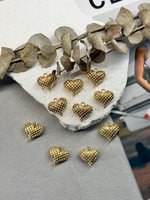 Подвеска "Стёганое сердце" 17*18 мм, позолота 14к