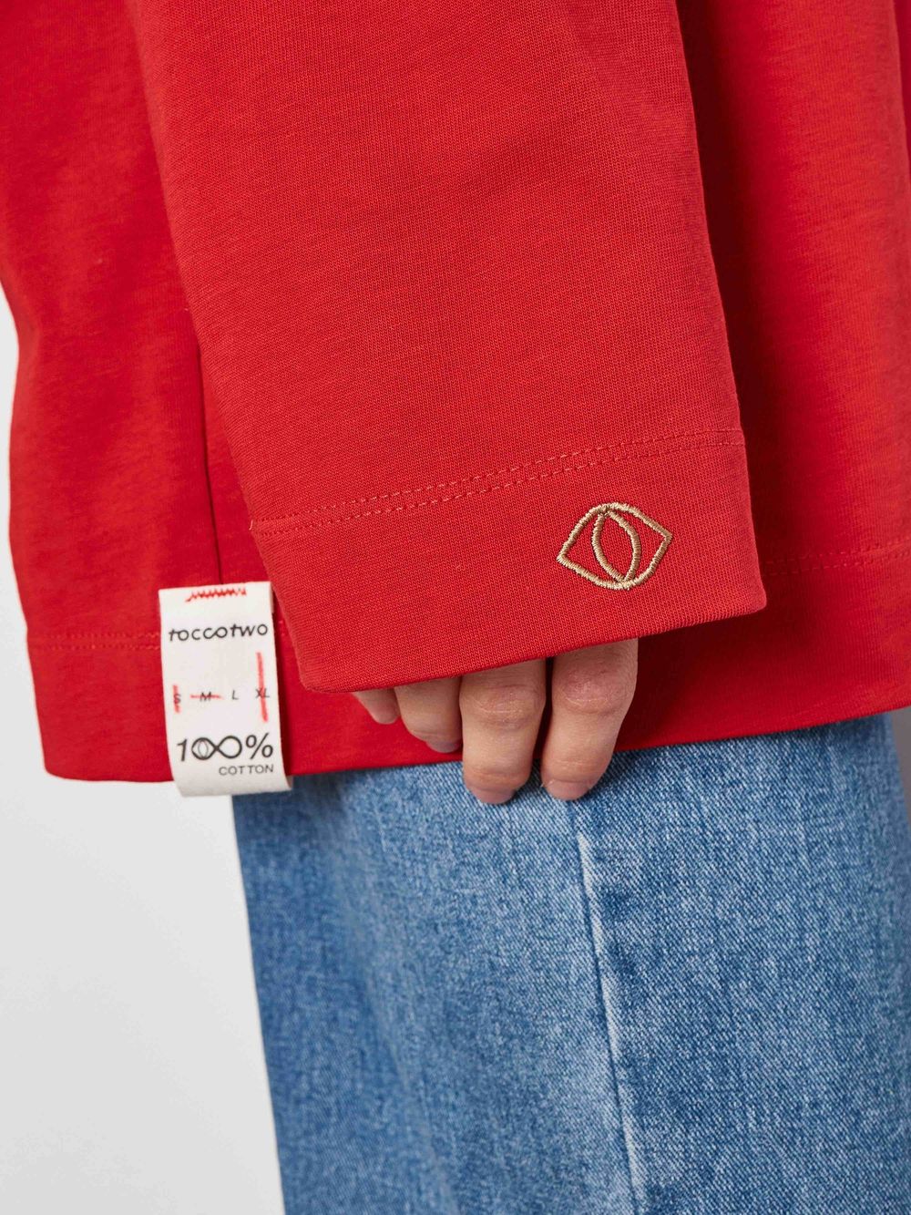 Лонгслив Toccotwo Navy neck Красный