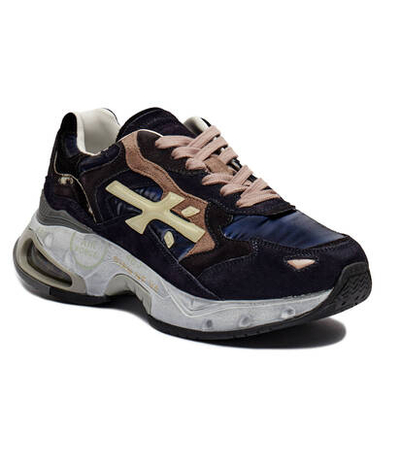 Кожаные кроссовки SHARKYD Premiata - темно-синий(SHARKYD)