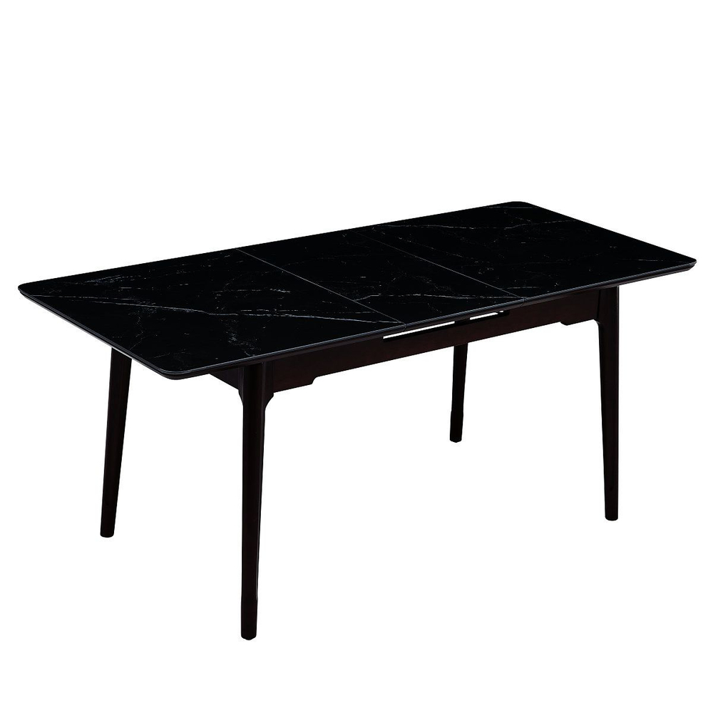 Стол керамический LA ALTA BARCELONA Lauren black gold, 140-180/80*76, каркас коричневый/дерево