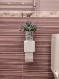 Держатель для туалетной бумаги MetaDec Quadratic c полочкой, белый