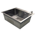 Кухонная мойка AZARIO NICOLE 600х500х220 нержавеющая сталь, в комплекте сифон, диспенсер,коландер, серебро соты (AZS6050H)