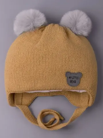 Шапка детская зимняя вязаная с ушками