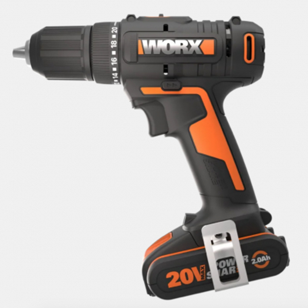 Дрель-шуруповерт аккумуляторная WORX WX108, 50Нм, 20В, 2Ач x1, ЗУ 2А, кейс