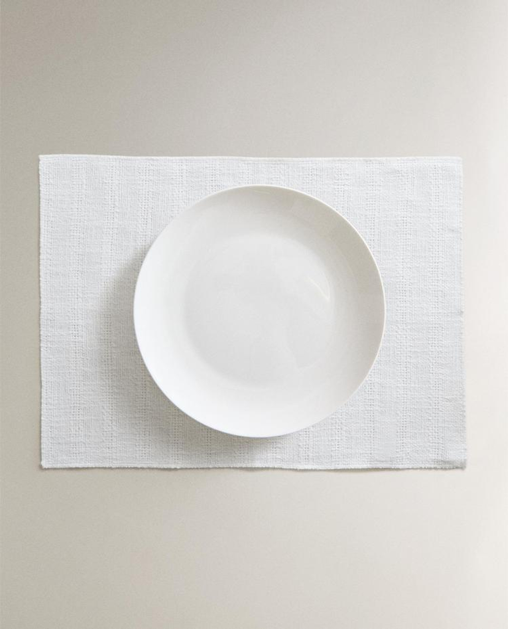 ZARA HOME ПОДСТАВКА ПОД СТОЛОВЫЕ ПРИБОРЫ ИЗО ЛЬНА, БЕЛЫЙ