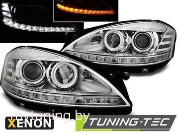 Передние фары Mercedes S W221 daylight chrome