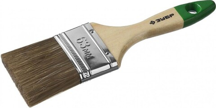 Кисть плоская ЗУБР "ЛАЗУРЬ-МАСТЕР" смешанная щетина, 63мм