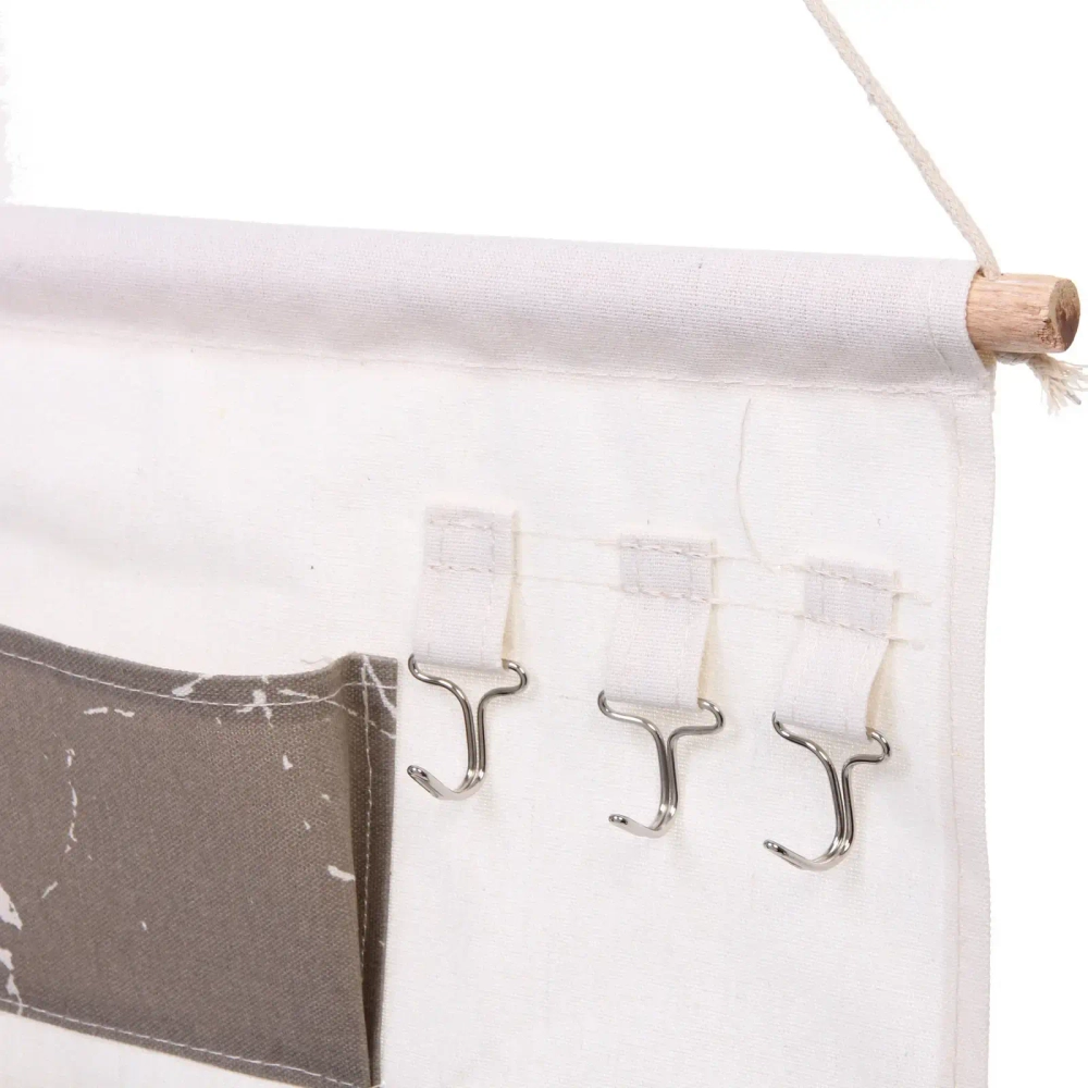 Карман настенный 3 отделения 3 крючка «ИДЕЯДОМА», цвет серый, 34*30см (лейбл Селфи)