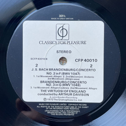 Винтажная виниловая пластинка LP Bach Бах, The Virtuosi Of England, Arthur Davison Brandenburg Concertos Бранденбургские Концерты No. 1 In F Major (UK 1972)