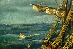 Рудикке В (?). Морское сражение. Холст, масло. Голландия. 1919.