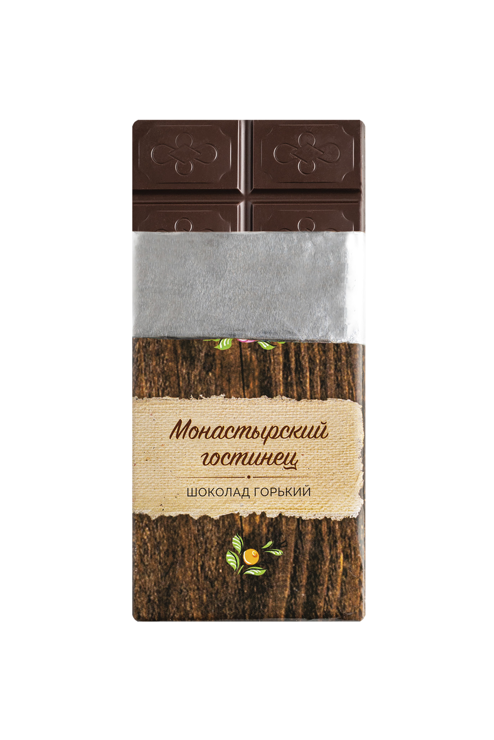 Шоколад горький постный  Жостово, "Монастырский гостинец" в бумажной этикетке