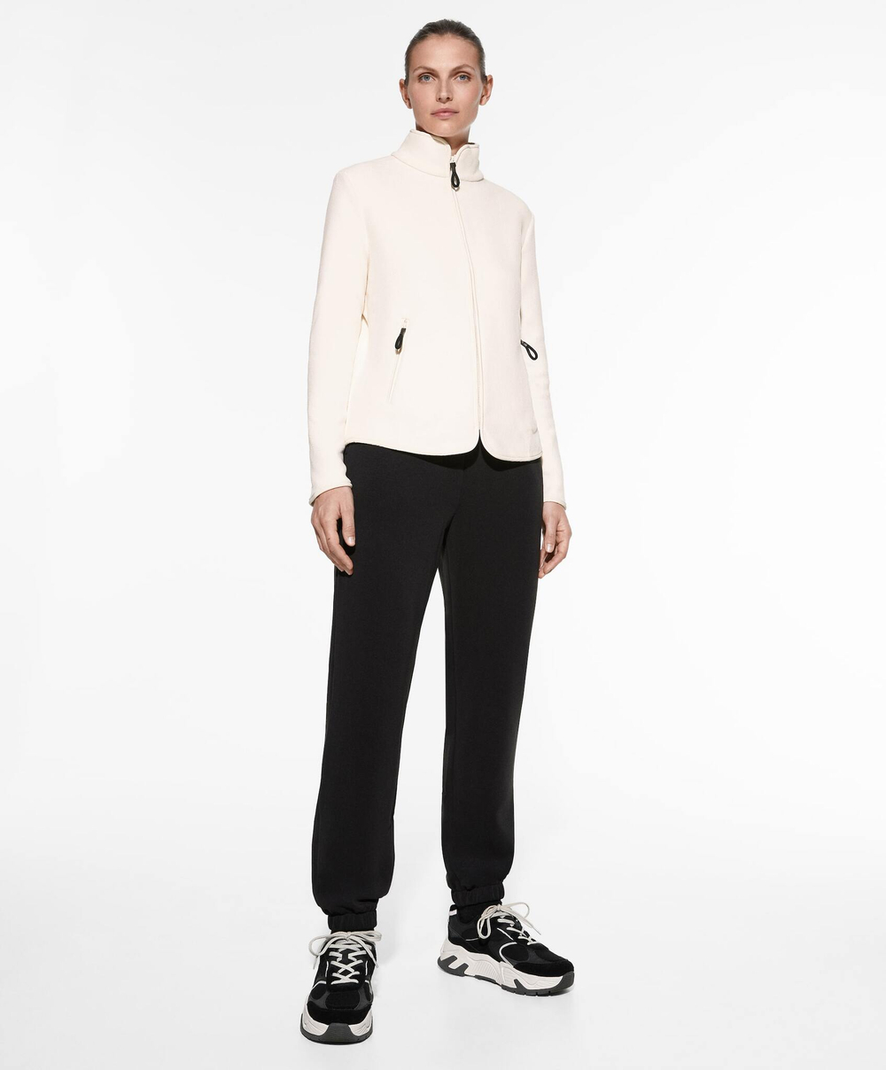 Oysho Куртка облегающего кроя из флиса, светлый экрю