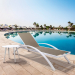 Шезлонг металлический Felicita Oliver, белый, тортора