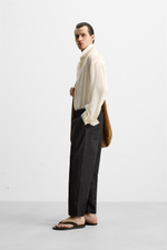 Брюки relaxed fit из хлопка и льна