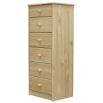 Комод, 43х34х102, Хаба, с ящиками, из сосны, 6 ящиков, деревянный, лак, Dipriz