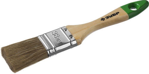 Кисть плоская ЗУБР ″ЛАЗУРЬ-МАСТЕР″, смешанная щетина, деревянная ручка, 38мм