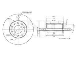 Диск тормозной передний UNIO BRD-20060