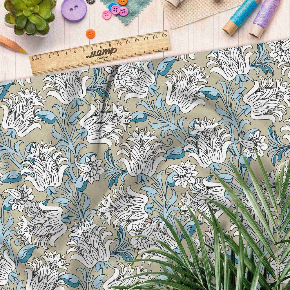 Ткань мембрана нежные листья цветов