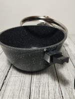Ковш 1,7л АП ГРАНИТ black стекл кр съем ручка 082802