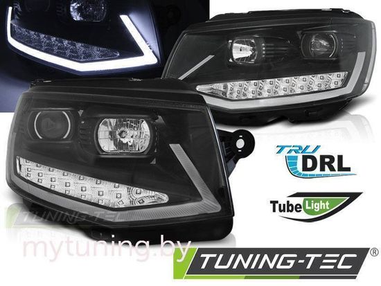 Передние фары BLACK TUBE LIGHT LED DRL для Volkswagen T6