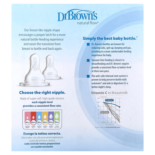 Dr. Brown's, Natural Flow®, Anti-colic Options+™, бутылочка для детей от 0 месяцев, 3 шт. по 120 мл (4 унции)