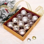 Новогодние шары «Зимняя нежность» 8 см (набор 12 шт), Шампань