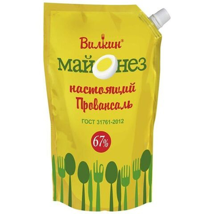 Майонез Провансаль дой-пак 400г с доз, Вилкин