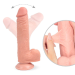 Фаллоимитатор с мошонкой на присоске реалистичный телесный 21,5 см