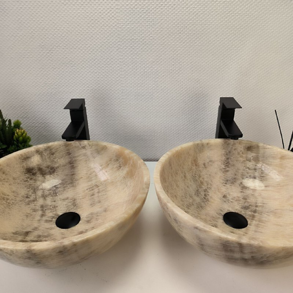 Раковина из оникса ПАРА! Bowl Grey TinLip BO-63020 45*45*17 42