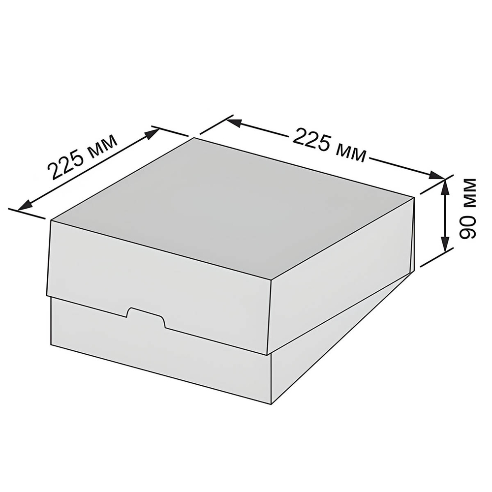 Контейнер бумажный для десертов Eco Cake 4500 225x225x90 мм 1/100