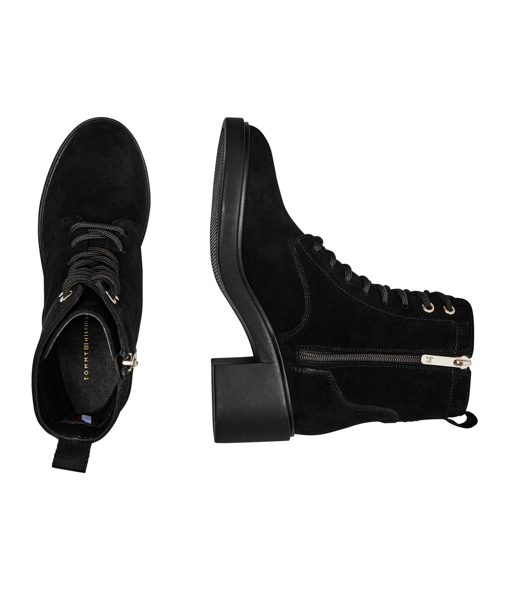 Кожаные ботильоны на каблуке Tommy Hilfiger - черный(FW0FW08090)