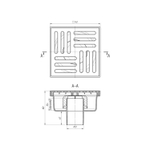 50 трап с вертик. спуском,н/рег решетка 150х150 пласт. АНИ пласт TA5210