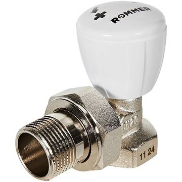 Клапан ручной регулирующий угловой Rommer 3/4"для радиатора (RVR-0002-100020)