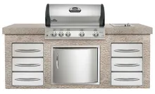 Приусадебная кухня Jersey с встроенным газовым грилем Napoleon Big-38 и керамическим угольным грилем Primo Round