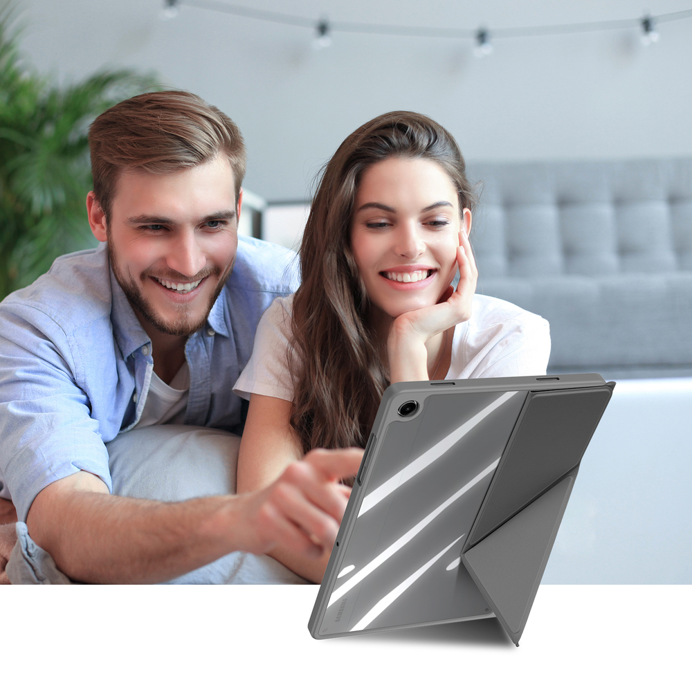 Чехол книжка серого цвета для планшета Samsung Galaxy Tab A9 Plus и Tab 11 Plus, серия Magi Series от Dux Ducis