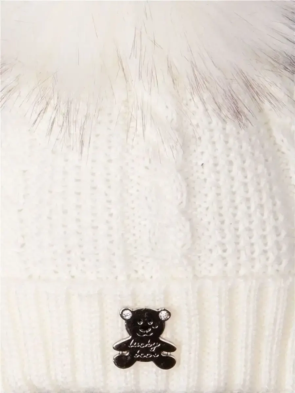 Шапка зимняя вязаная с помпоном для детей