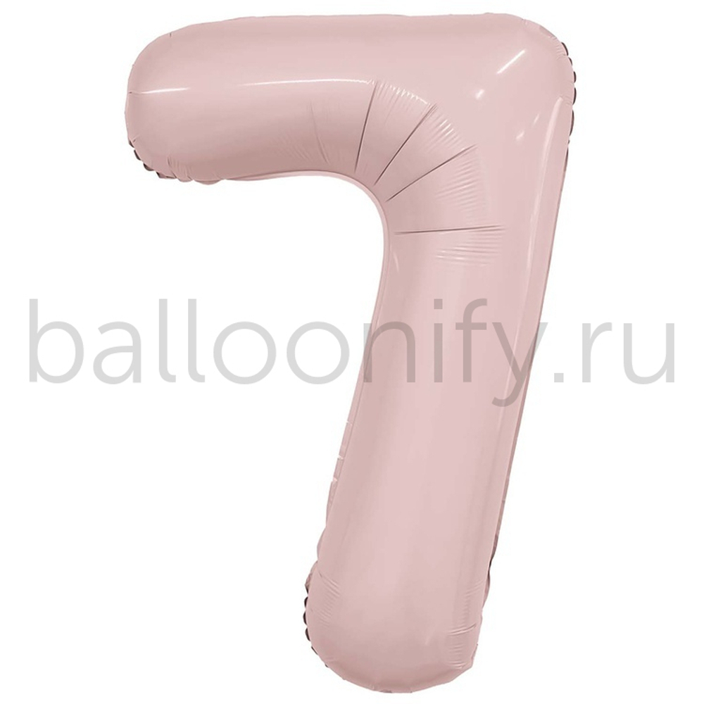 Шар ЦИФРА 7 Пыльная роза 40" 102 см