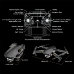 Квадрокоптер дрон радиоуправляемый с 4K камерой, WiFi FPV "GD89"