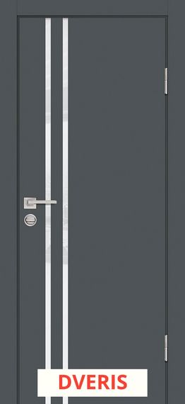 Межкомнатная дверь P-11 ПО молдинг кромка ABS с 2-х ст. (Графит/Белоснежный лакобель)