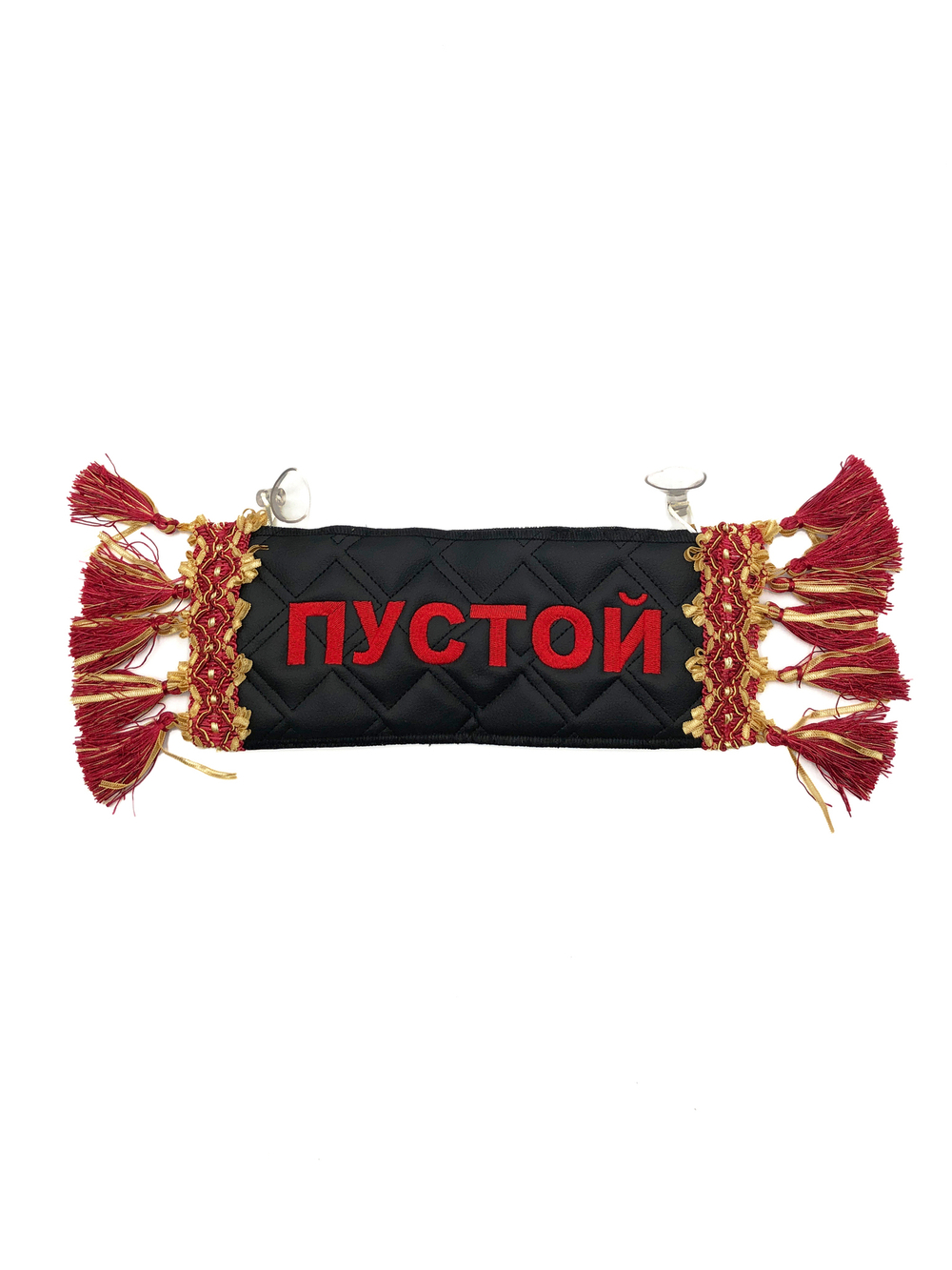 Карман Роман (черный с красной вышивкой, экокожа)