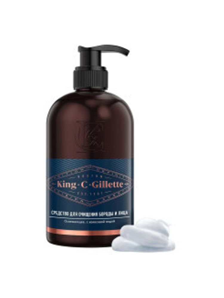 King C. Gillette Средство для очищения бороды и лица, с кокосовой водой и маслами, 350 мл