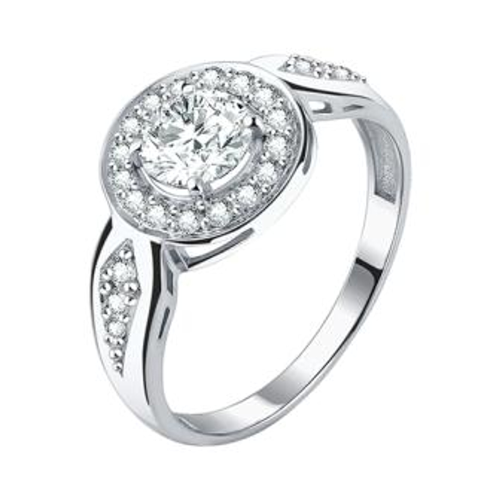 Кольцо из серебра с фианитами