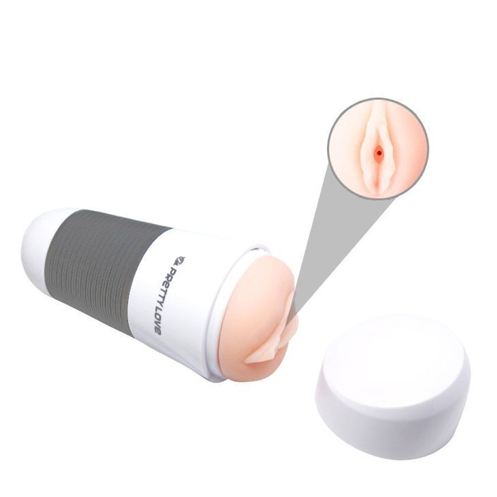 Мега-мастурбатор вагина Kitty без вибрации (Цвет: белый)