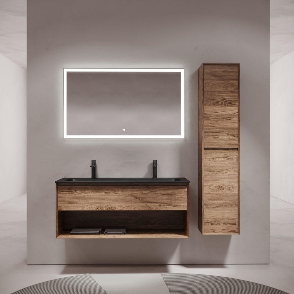 Тумба подвесная под раковину Sancos Marmi 1.0, дуб чарльстон 1195х445х520