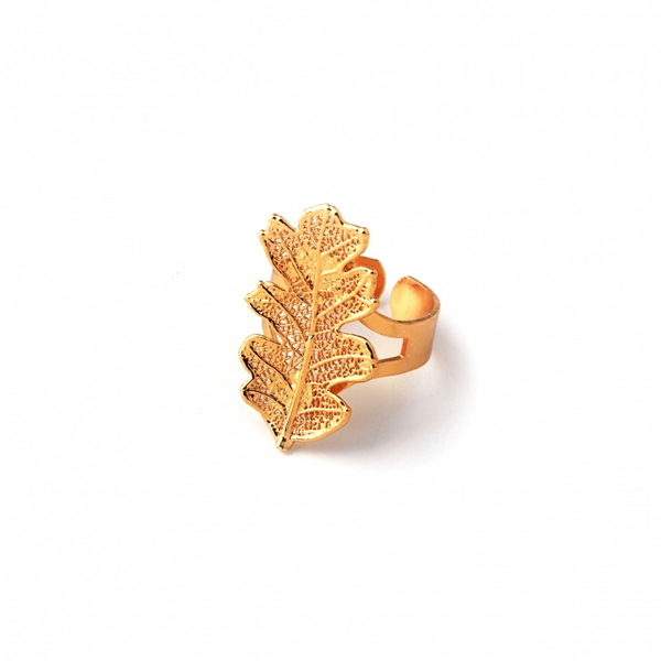 Кольцо с листьями Ester Bijoux Дуб LF83R- G BR