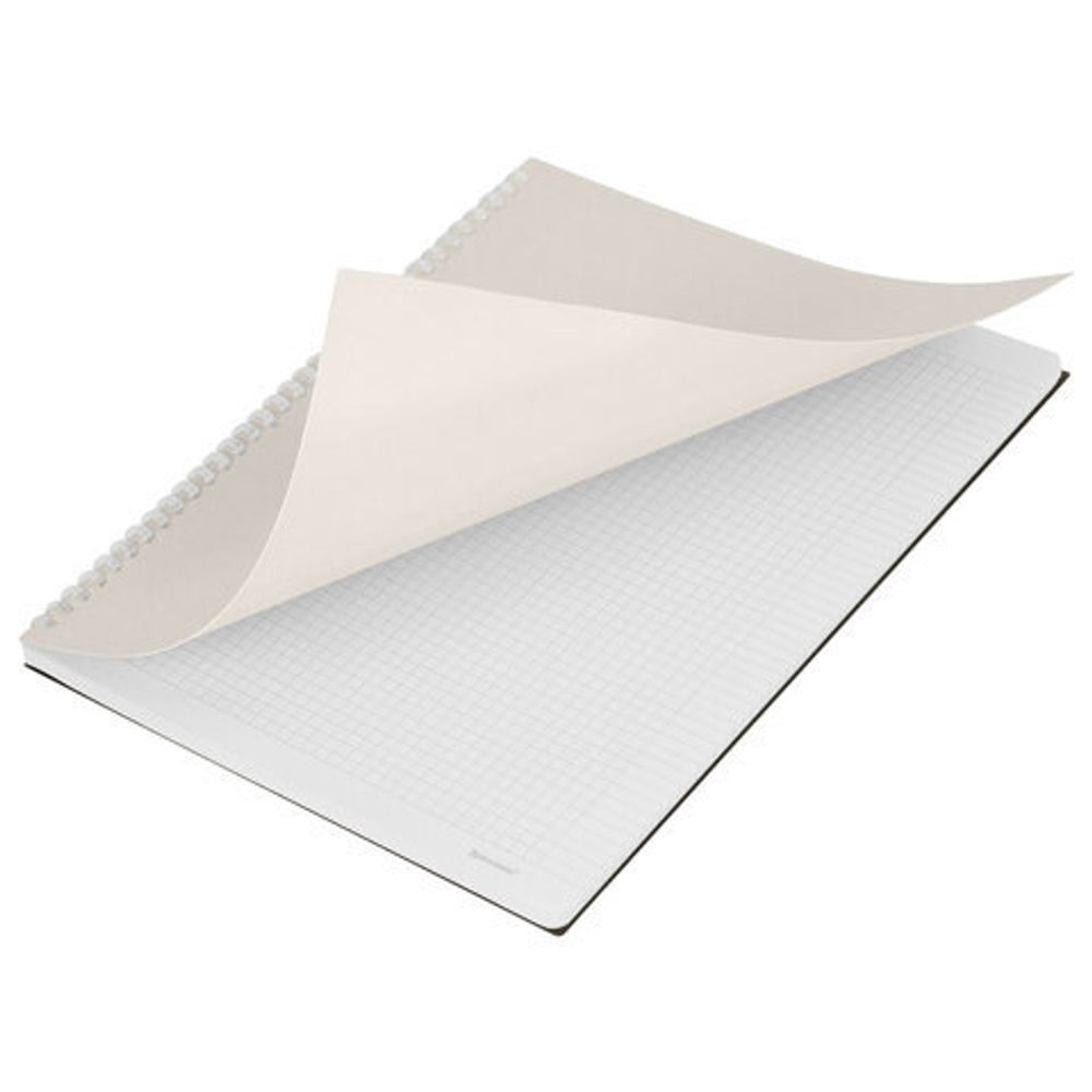 Тетрадь обложка пластик, А4 80 л., гребень мягкий (силиконовый), клетка, BRAUBERG, бежевая, 405354