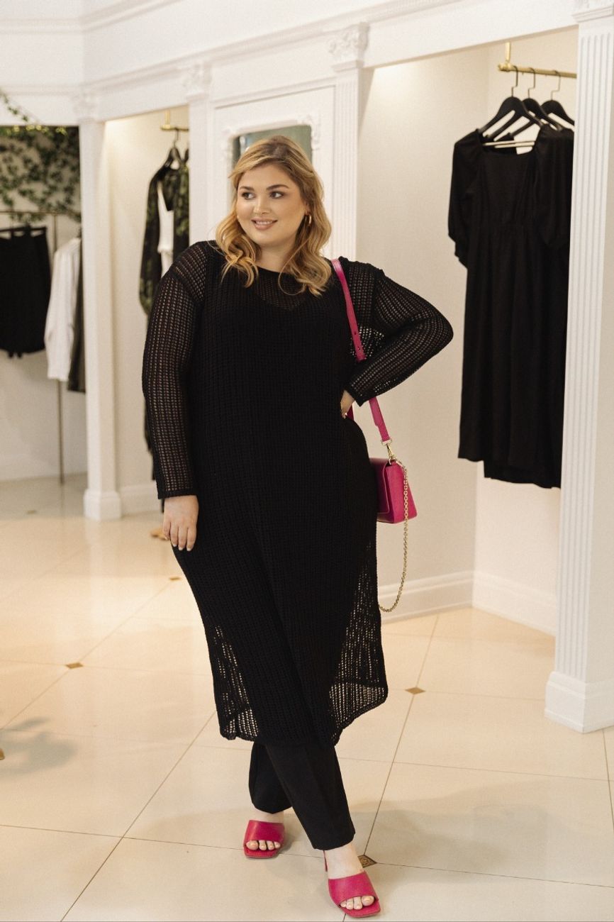 Платье кроше, черный