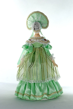 Кукла коллекционная Пушкинская дама в летнем капоре и платье 19 века