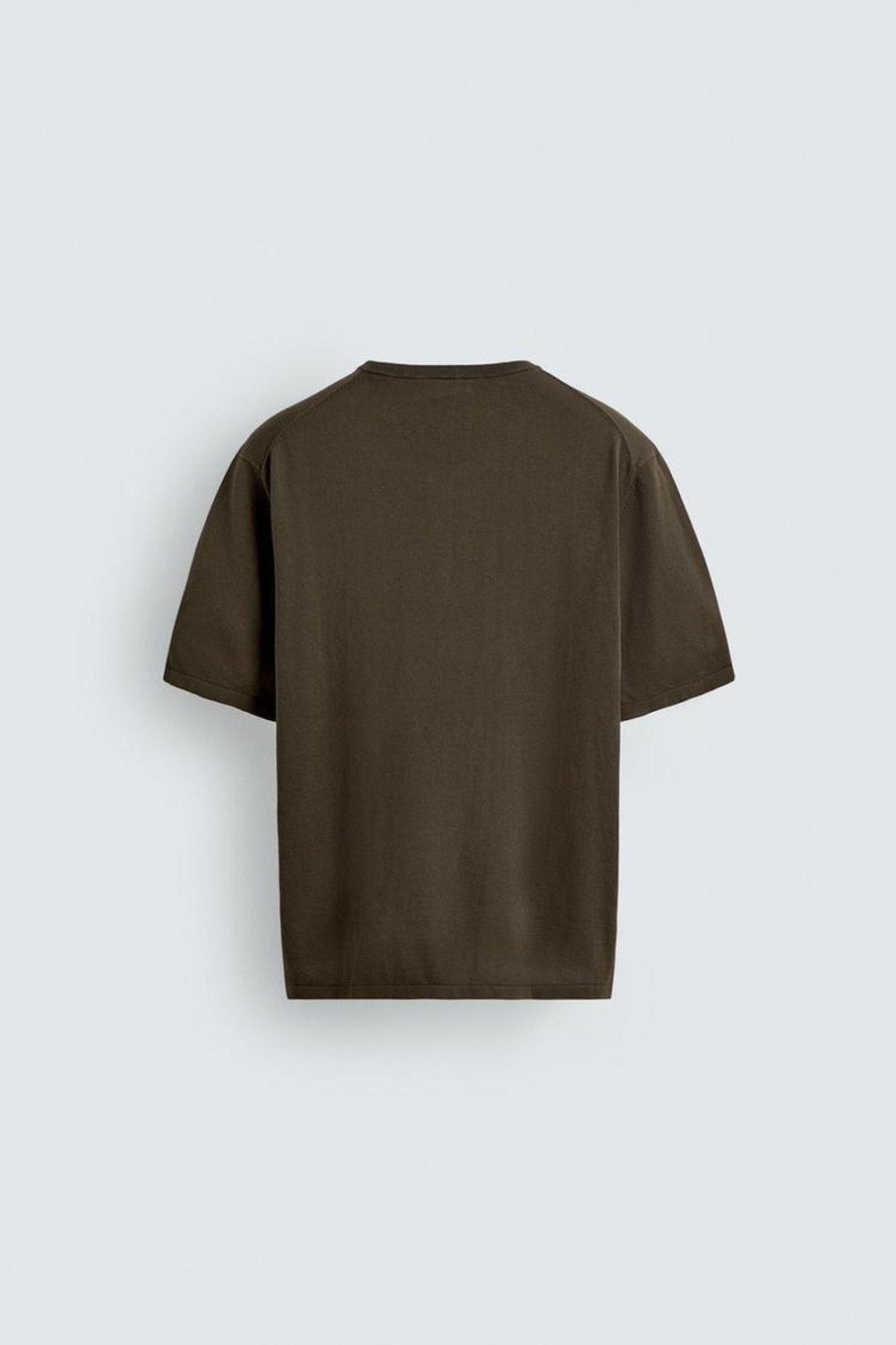 ZARA ФУТБОЛКА С ВОРОТНИКОМ НА ПУГОВИЦАХ, ХАКИ